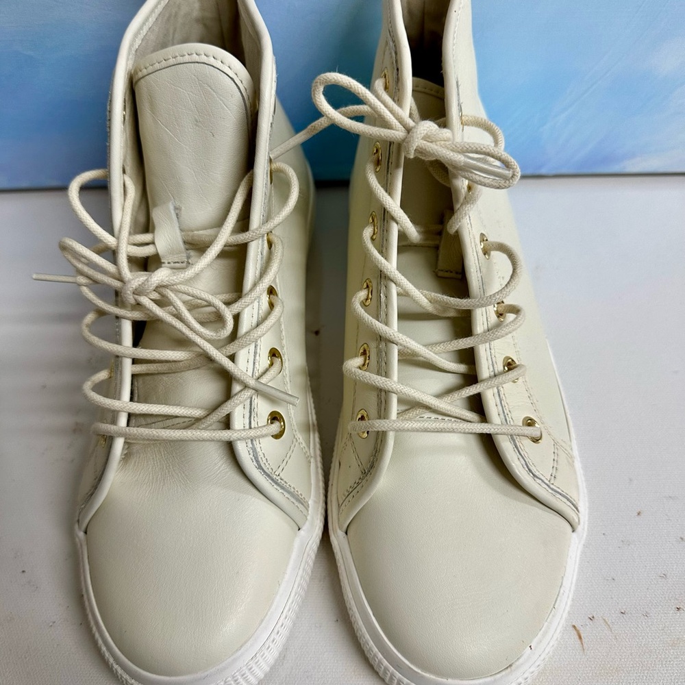 Ralph Lauren Cream High-Top Sneakers